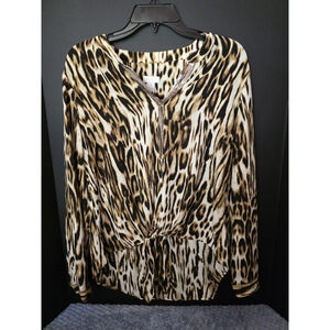 Chicos Leopard Print Blouse Size 1
